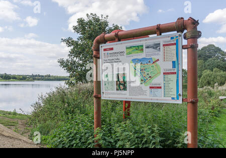 Informazioni segno a Sywell serbatoio, parte di Sywell Country Park, Northamptonshire, Regno Unito Foto Stock