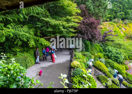 In Sunken garden ai Giardini Butchart vicino a Victoria British Columbia Canada Foto Stock