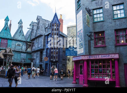 ORLANDO, Stati Uniti d'America - 05 gennaio 2017: Il mondo di Wizarding di Harry Potter a Universal Studios Orlando. Universal Studios Orlando è un parco a tema resort di Orlando, Florida. Foto Stock