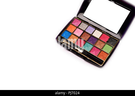 Eye shadow palette su sfondo bianco Foto Stock