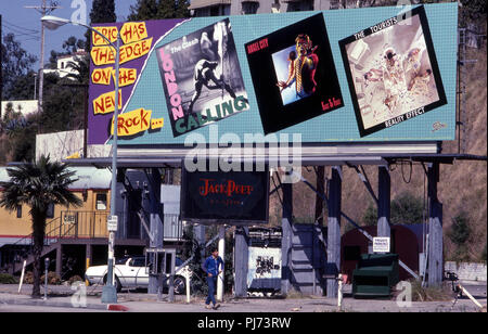 Epic Records billboard sul Sunset Strip circa 1980 Foto Stock