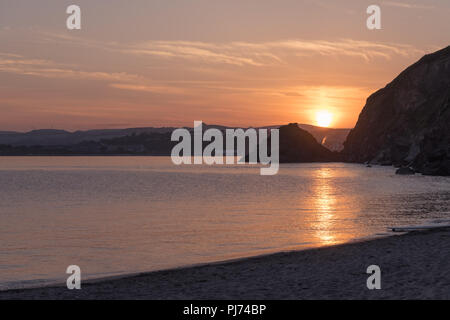 Tramonto, Cornwall Foto Stock