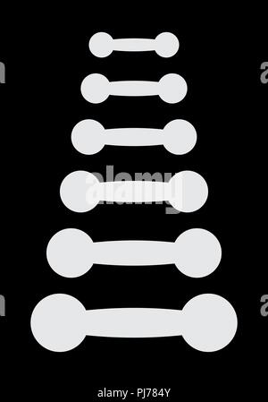 Un set di manubri sagome su sfondo scuro Illustrazione Vettoriale