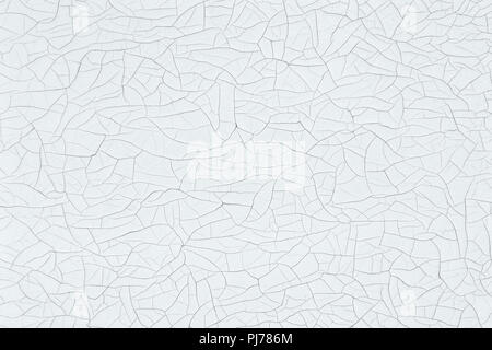 Bianco vernice incrinata texture. vecchio meteo superficie usurata con incrinature Foto Stock