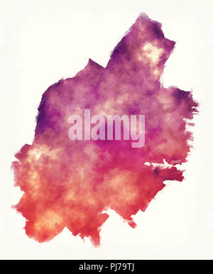 Jersey New Jersey city Mappa acquerello davanti a uno sfondo bianco Foto Stock