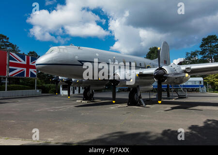 Museo degli Alleati, Dahlem, Berlin, Germania - 30 agosto 2017 - Handley Page Hastings piano di trasporto TG503 presso il Museo degli Alleati Foto Stock