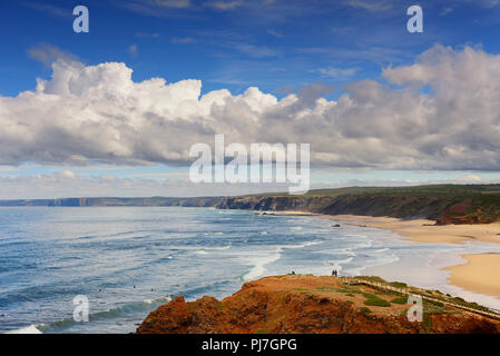 Praia da Bordeira (Bordeira beach). Parque Natural do Sudoeste Alentejano e Costa Vicentina, la più selvaggia costa atlantica in Europa. Algarve Portogallo Foto Stock