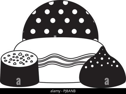 Torte dolci di cioccolato icona isolato Illustrazione Vettoriale