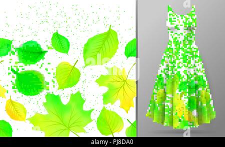 Il vettore orizzontale del telaio senza giunture con colorate Foglie di autunno su uno sfondo bianco. Illustrazione Vettoriale