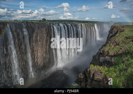 Le infinite Falls, Victoria Falls, Zimbabwe Foto Stock