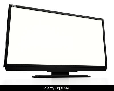 LED tv su sfondo bianco. Il rendering 3D Foto Stock