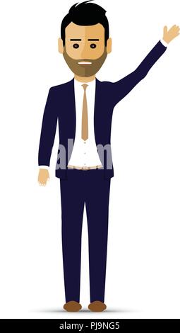 Business man in alto le mani saluto Illustrazione Vettoriale