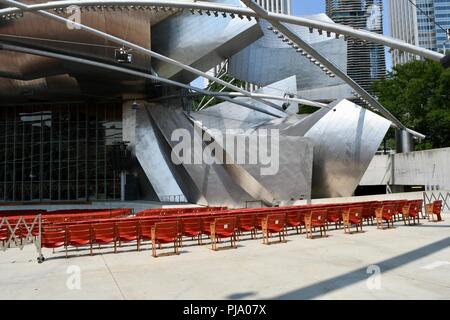 Jay Pritzker Pavilion di Chicago's Millenium Park Foto Stock