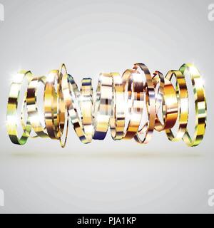 Anelli d oro sfondo, illustrazione vettoriale Illustrazione Vettoriale