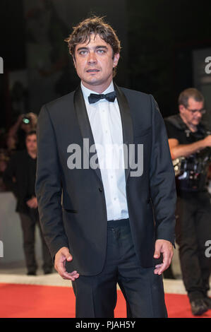 Venezia, Italia. 5 Settembre, 2018. Riccardo Scamarcio frequentando il 'Les estivants / La casa estiva' premiere al settantacinquesimo Venice International Film Festival presso il Palazzo del Cinema su Settembre 05, 20189 Venezia, Italia Credito: Geisler-Fotopress GmbH/Alamy Live News Foto Stock