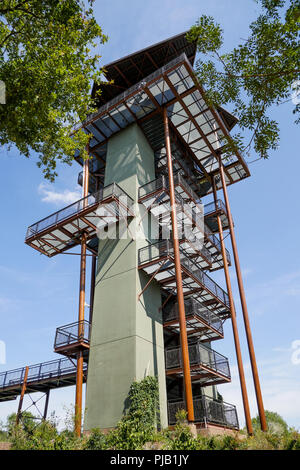 Torre di avvistamento, parco degli uccelli, Villars Les Dombes, Francia Foto Stock