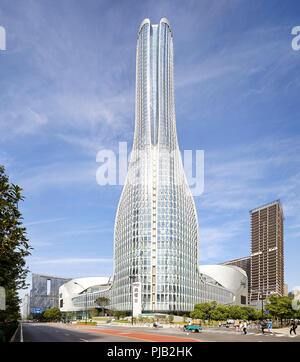 Vista esterna. Raffles City Hangzhou, Hangzhou, Cina. Architetto: UNStudio, 2017. Foto Stock