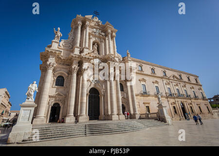 Siracusa, Italia - 14 ottobre 2014: Palazzo Beneventano del Bosco del Municipio, Palazzo italiano, isola di Sicilia Foto Stock