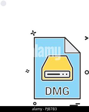 Dmg estensione file del formato file icona disegno vettoriale Illustrazione Vettoriale