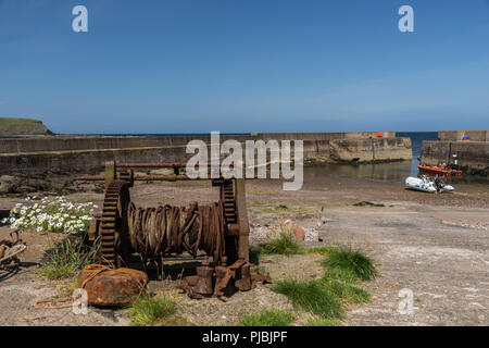 Il porto nel villaggio di Pennan, Aberdeenshire, Scotland, Regno Unito. Foto Stock