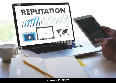 Reputazione classifica popolare onore Reputation Management concetto di branding Foto Stock
