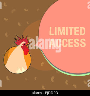 Conceptual la scrittura a mano che mostra un accesso limitato. Business photo testo avente accesso limitato ad un abbastanza piccolo numero di punti. Foto Stock