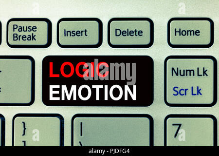 Conceptual la scrittura a mano che illustra la logica di emozione. Business photo testo sensazioni sgradevoli rivolta al Self rispetto mente ragionevole. Foto Stock