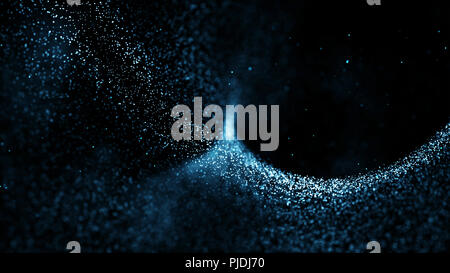 Polvere onda blu sfondo astratto Foto Stock