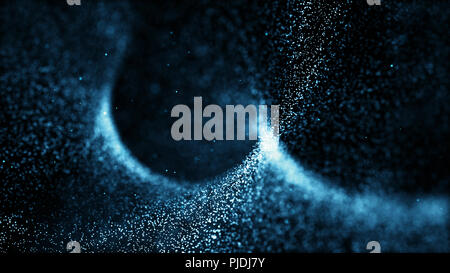 Polvere onda blu astratto illustrazione dello sfondo Foto Stock