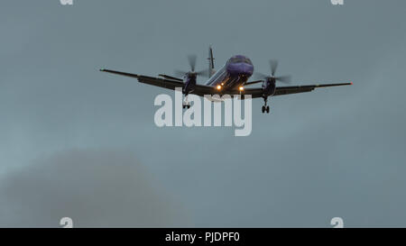 Flybe è una compagnia aerea low-cost e la indipendente più grande compagnia aerea regionale in Europa in base a Exeter, funzionamento più voli interni nel Regno Unito rispetto a qualsiasi altro Foto Stock