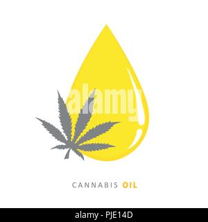 Medicina olio di cannabis goccia illustrazione vettoriale EPS10 Illustrazione Vettoriale