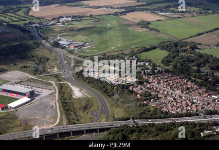 Vista aerea del Manchester City Airport o Barton Airfield come è più spesso noto Foto Stock