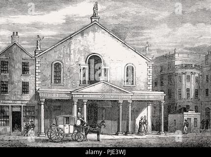 Il vecchio teatro Royal su Princes Street in 1829 Foto Stock