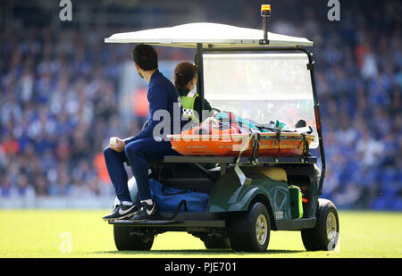 Ipswich Town Cole Skuse riceve il trattamento per un pregiudizio Foto Stock