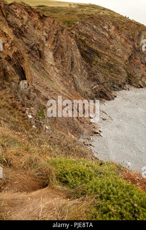 Scogliere e baia a sud di Hartland Quay Foto Stock