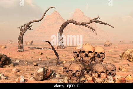 Siccità con conseguente carestia mortale. Foto Stock