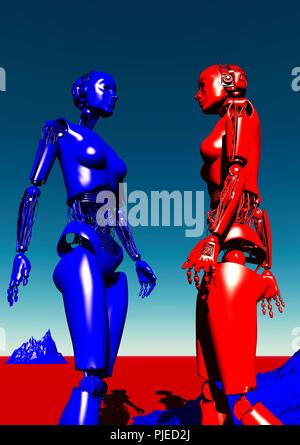 Rosso Blu versetti della politica Foto Stock