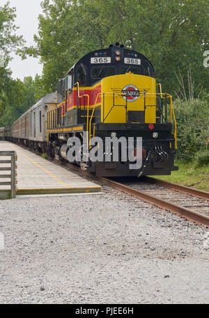 Cuyahoga Valley Scenic Railroad al deposito Rockside in vista della valle, OHIO USA Foto Stock