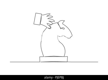 Scacchi un disegno della linea Illustrazione Vettoriale