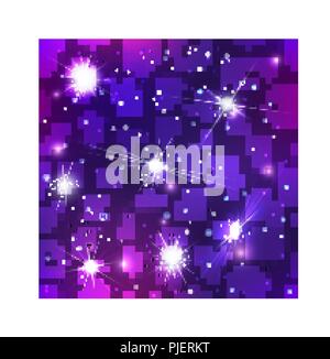 Segnali astronomici in colorate del cielo notturno modello senza giunture Illustrazione Vettoriale