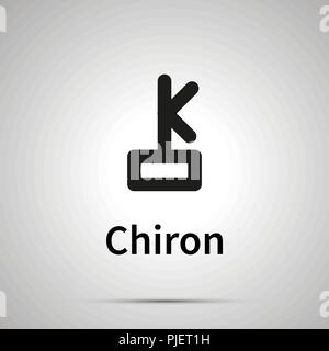 Il Cerio elemento chimico con la prima energia di ionizzazione, massa atomica e i valori di elettronegatività ,icona nera con ombra su grigio Illustrazione Vettoriale