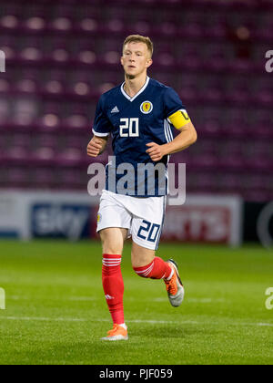 Tynecastle Park, Edinburgh, Regno Unito. 6 Sep, 2018. Sotto 21 al Campionato Europeo di calcio, Scozia U21 versus Andorra U21; Ross McCrorie of Scotland Credit: Azione Plus sport/Alamy Live News Foto Stock
