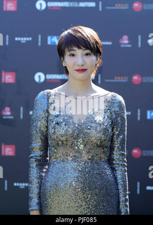 (180906) -- VENEZIA, Sett. 6, 2018 (Xinhua) -- Direttore Yuan Qing assiste il photocall del film 'tre avventure di Brooke' durante il settantacinquesimo Venice International Film Festival di Venezia, Italia, Settembre 6, 2018. (Xinhua/Cheng Tingting) Foto Stock