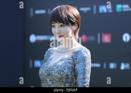 Venezia, Italia. 6 Sep, 2018. Direttore Yuan Qing assiste il photocall del film 'tre avventure di Brooke' durante il settantacinquesimo Venice International Film Festival di Venezia, Italia, Settembre 6, 2018. Credito: Cheng Tingting/Xinhua/Alamy Live News Foto Stock