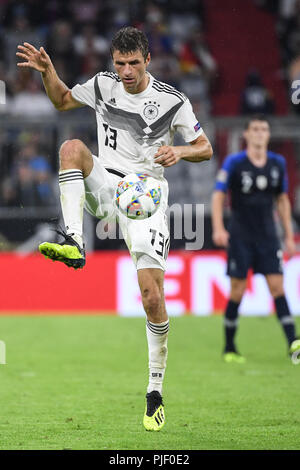 Monaco di Baviera, Deutschland. 06 Sep, 2018. Thomas Mueller (Germania) GES/calcio/UEFA lega delle nazioni, 2018/19, 1. giornata: Germania - Francia, 06.09.2018 Calcio/Nazioni League: Germania vs Francia, Monaco di Baviera settembre 6, 2018 | Utilizzo di credito in tutto il mondo: dpa/Alamy Live News Foto Stock