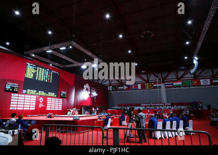 Jakarta, Indonesia. 21 Ago, 2018. Vista generale pesi : a JIExpo Kemayoran Hall A durante il 2018 Jakarta Palembang giochi asiatici in Jakarta, Indonesia . Credito: Naoki Nishimura AFLO/sport/Alamy Live News Foto Stock