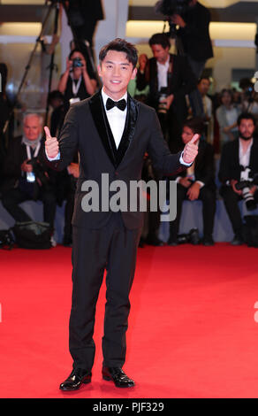 Venezia, Italia. 6 Sep, 2018. Attore Zheng Kai assiste la premiere del film "ombra" durante il settantacinquesimo Venice International Film Festival di Venezia, Italia, Settembre 6, 2018. Credito: Cheng Tingting/Xinhua/Alamy Live News Foto Stock