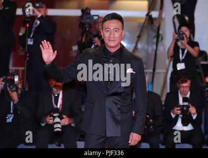 Venezia, Italia. 6 Sep, 2018. Attore Hu Jun assiste la premiere del film "ombra" durante il settantacinquesimo Venice International Film Festival di Venezia, Italia, Settembre 6, 2018. Credito: Cheng Tingting/Xinhua/Alamy Live News Foto Stock