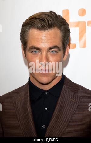 Chris Pine assiste la premiere del 'fuorilegge King' durante la 43a Toronto International Film Festival, tiff a Roy Thomson Hall di Toronto, Canada, il 06 settembre 2018. | Utilizzo di tutto il mondo Foto Stock