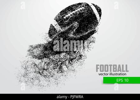 Mano afferra la palla da rugby, silhouette. Rugby. Football americano Illustrazione Vettoriale